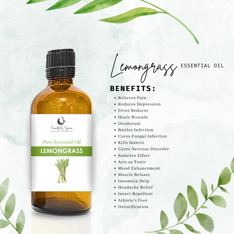 LEMONGRASS Natural Pure Essential Oil (5ml - 100ml)