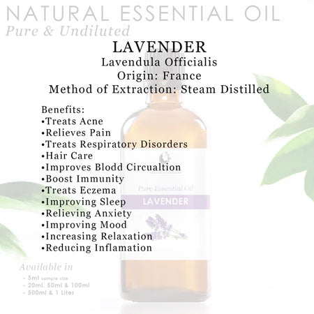 LAVENDER Natural Pure Essential Oil (500ml - 1 Liter)